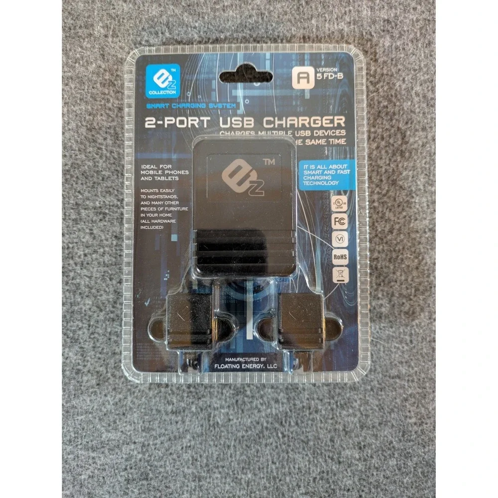 USB Charger EZ Collection 2‎ Port Version 5FD-B for phones and tablets NIB